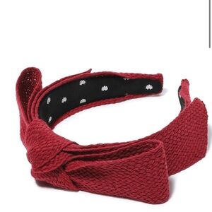 Lele Sadoughi shirley woven cherry red headband NWT